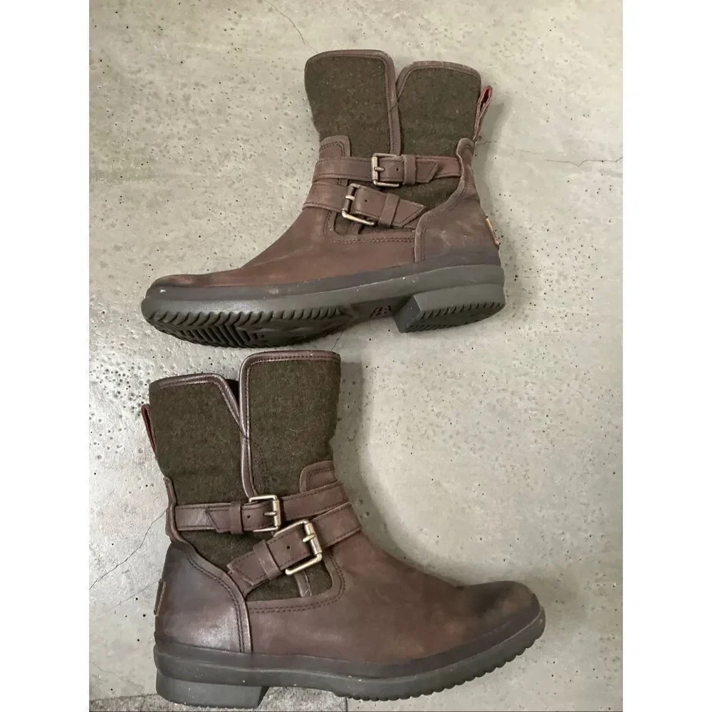 UGG Simmens Waterproof Leather Boots | Brown in 7.5